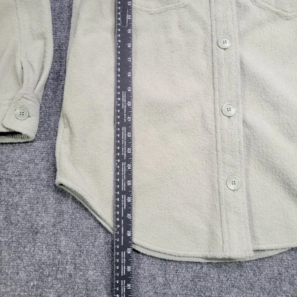 Rachel Zoe Shirt‎ Jacket Women Small Beige Fleece Button Down Long Sleeve Casual